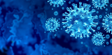 Coronavirus virus outbreak and coronaviruses influenza background as dangerous flu strain cases as a pandemic medical health risk concept with disease cells as a 3D render