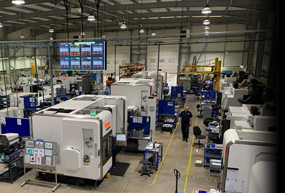 Wide-angle image of the factory floor at Beverston Engineering